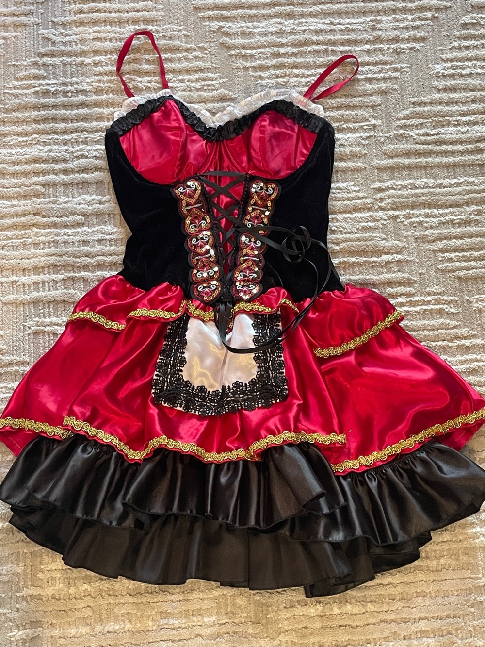 Spirit Red, Black and Gold Pirate Dress Costume